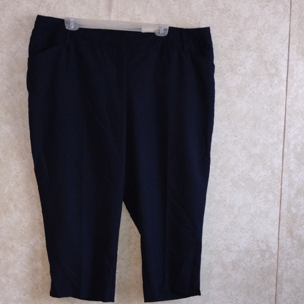 NWT Navy Blue Classic Plus Size Crop Pants